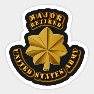 Army - Major Retired w txt Sticker